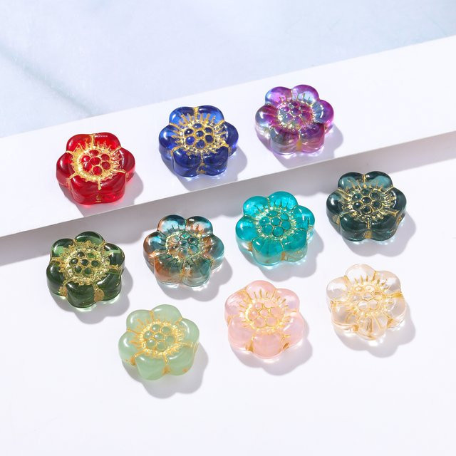 St.kunkka Glasperlen Blumenform, farbig, 13 x 14 mm, Unisex - Bild 1