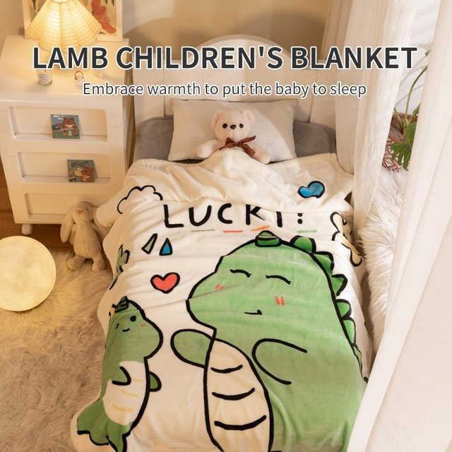 Baby Decke mit Cartoon Dinosaurier Muster in Grün, weiche Sommer Nickerchen Decke, B/B: 100 x 104 cm - Bild 1