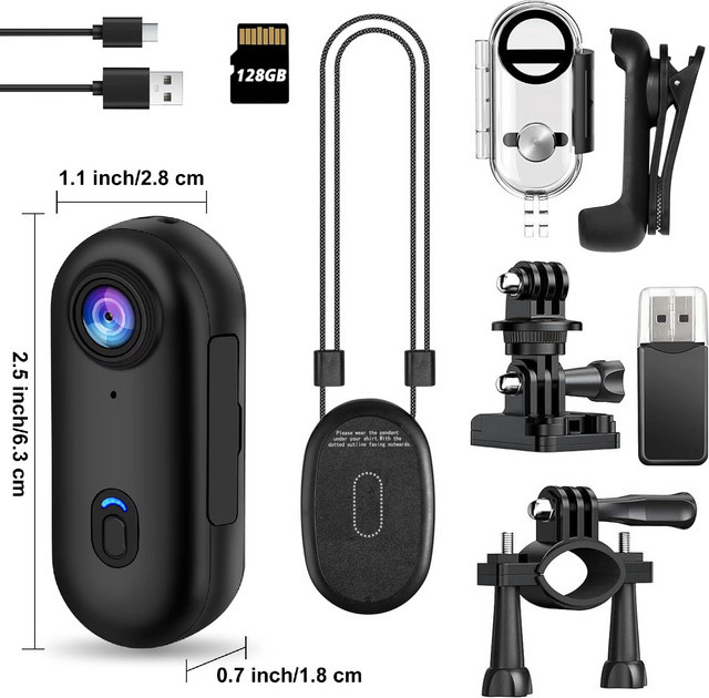 JETO 4K Mini WLAN Action Camera Magnetische POV Sportkamera Wasserdicht für Helm, Motorrad und Fahrrad in Schwarz oder Weiß - Bild 1