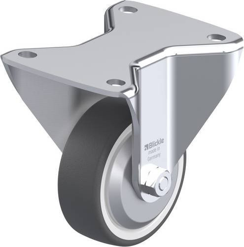 Blickle Bockrolle BH-POTH 100K-3-FA in Grau und Weiß aus Stahl mit 100mm Rad-Durchmesser und 300kg Tragfähigkeit - Bild 1
