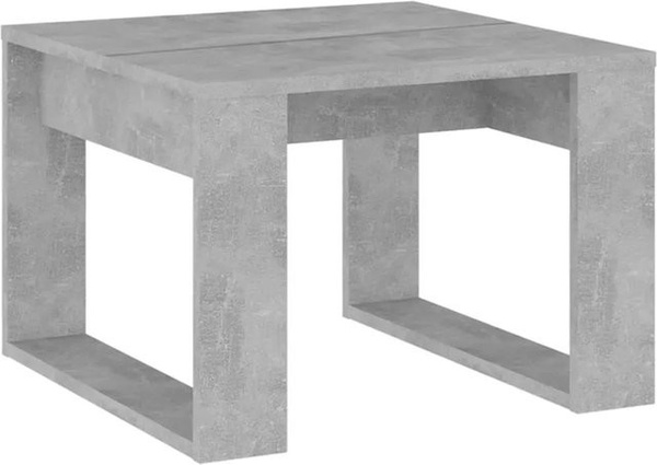 vidaXL Beistelltisch aus Holzwerkstoff in Betongrau, quadratisch, B/T/H: 50 x 50 x 35 cm