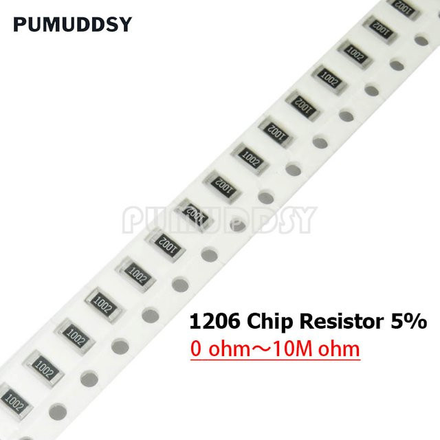 PUMUDDSY 200 Stück 1206 SMD Chip-Widerstände 5 % Toleranz in Schwarz - Bild 1