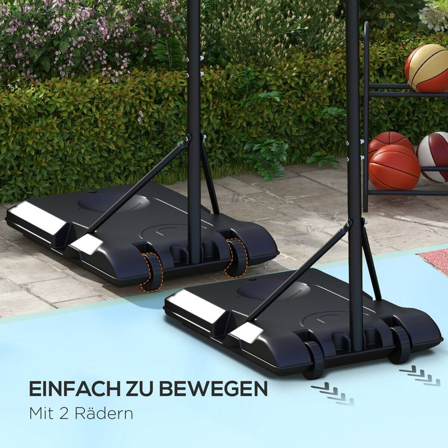 SPORTNOW Basketballkorb Basketball mit Ständer Outdoor Stahl Schwarz - Bild 4