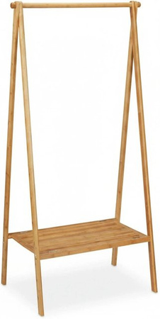Relaxdays Kleiderständer aus Bambus in Natur, klappbar, H: 170 cm, B: 83 cm, T: 56 cm