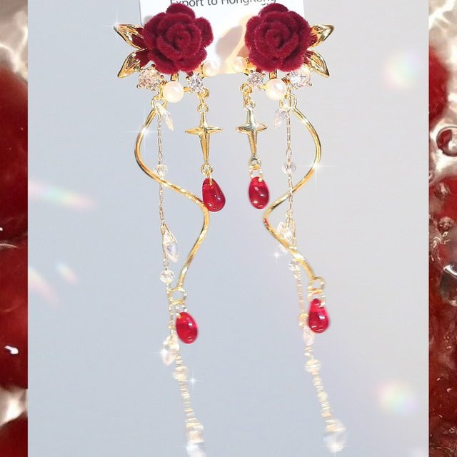 BELLA-Bee Ohrringe, Rote Rose, Zirkonia, Damen - Bild 1