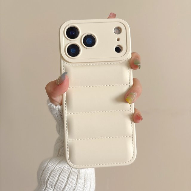Stoßfeste Silikon Daunenjacke für Apple iPhone 11 bis iPhone 17 Pro Max, weiche Puffer-Schutzhülle für den Winter, bunt - Bild 1