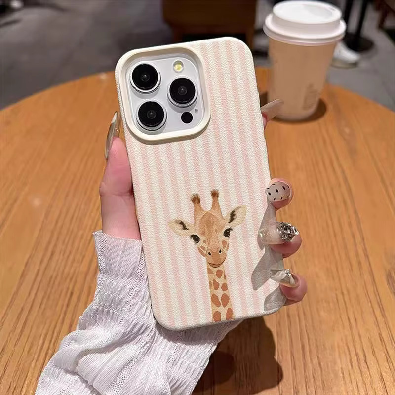 Wolkerfly Handyhülle mit Giraffen-Muster und gestreiftem Hintergrund für Xiaomi Redmi Note und Redmi Serie, TPU-Cover in Schwarz und Multicolour - Bild 4