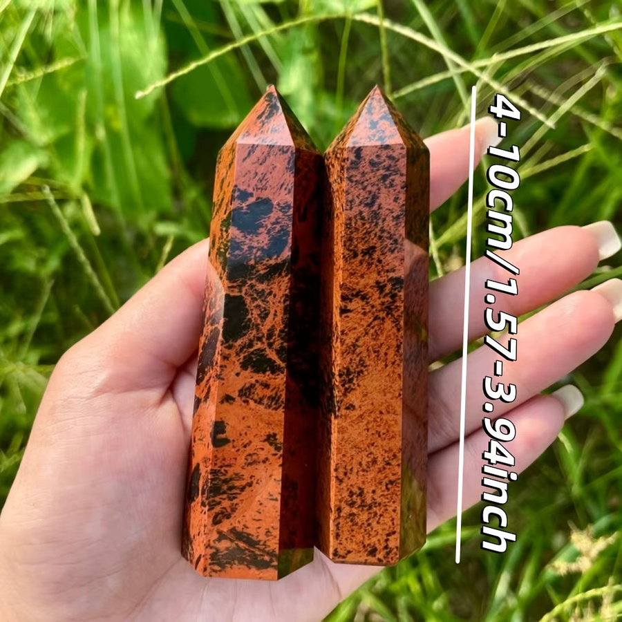 CrystalHola Roter Obsidian Turm als Dekoration für deinen Schreibtisch in Rot - Bild 3