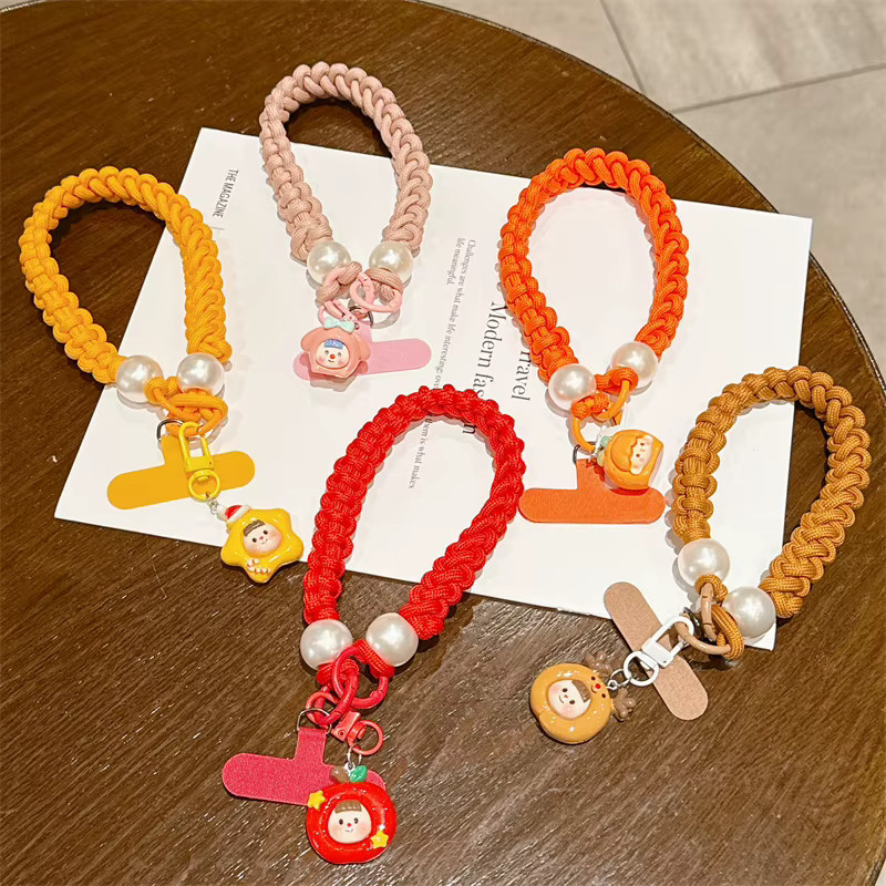 NMEGOU Handy Lanyard mit Cartoon Perlen und Schlüsselbund in Gelb und Multicolour als Anti-Verlust Handgelenk Strap für dein Smartphone - Bild 2