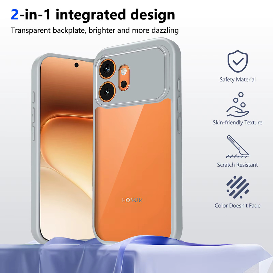 Stoßfeste Silikon-Handyhülle für Honor 600 5G VKJ-NX9 in Transparent und Schwarz mit Luftpolster-Schutz und matter Rückseite - Bild 2