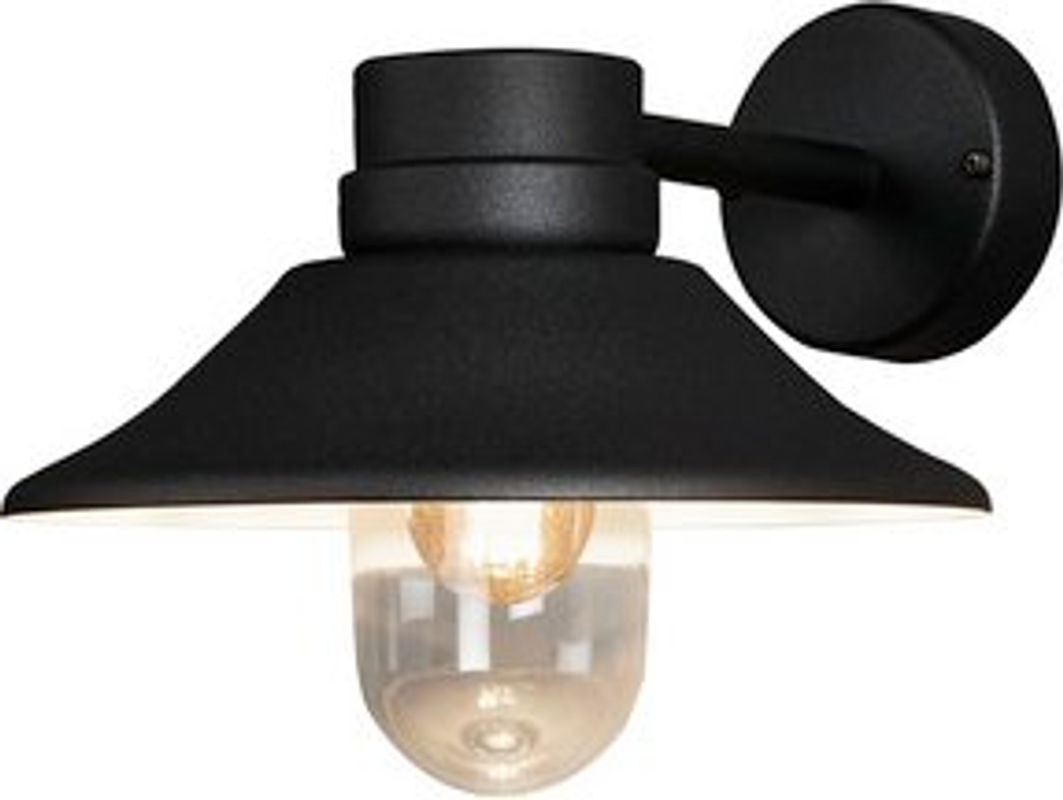 Konstsmide Vega Außenwandleuchte Schwarz aus Aluminium und Glas mit E27 Fassung, B/H: 26,5 x 29 cm - Bild 2