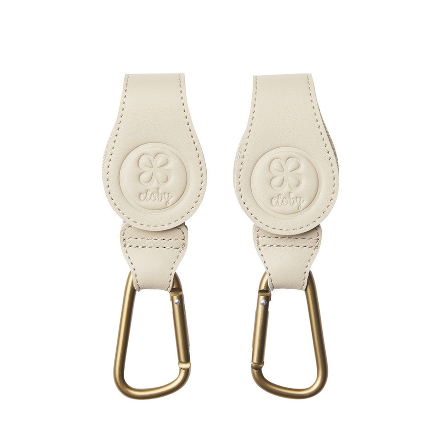 Cloby Kinderwagenhaken aus Leder in Beige (2er Pack) - Bild 1