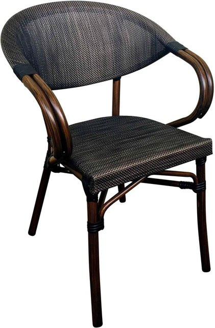 CLP Bistrostuhl Madetta Coffee in Braun aus Aluminium und Stoff, stapelbar - Bild 1