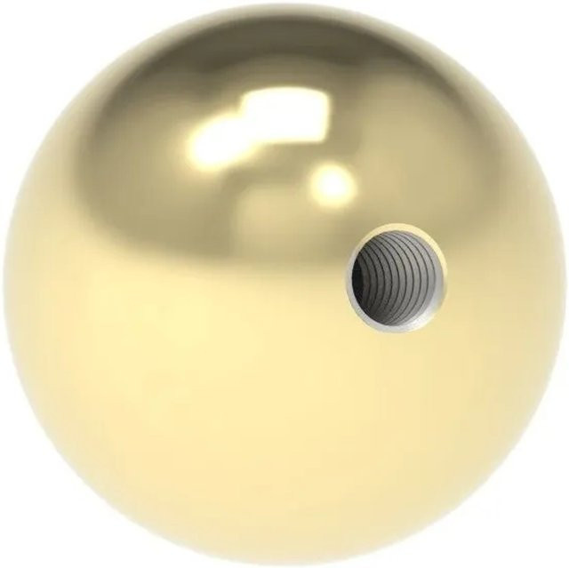 FeNau Messingkugel mit Messingbeschichtung in Gold, Durchmesser: 40 mm, mit M8 Gewinde - Bild 1