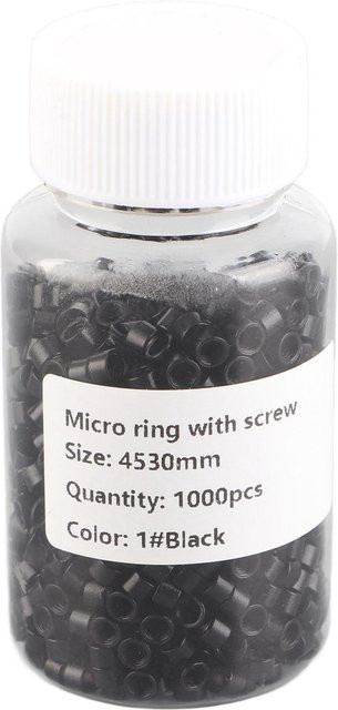 TOMTOP JMS Aluminium Mikro Links Ringe Perlen, 1000 Stück, Schwarz, Unisex - Bild 1