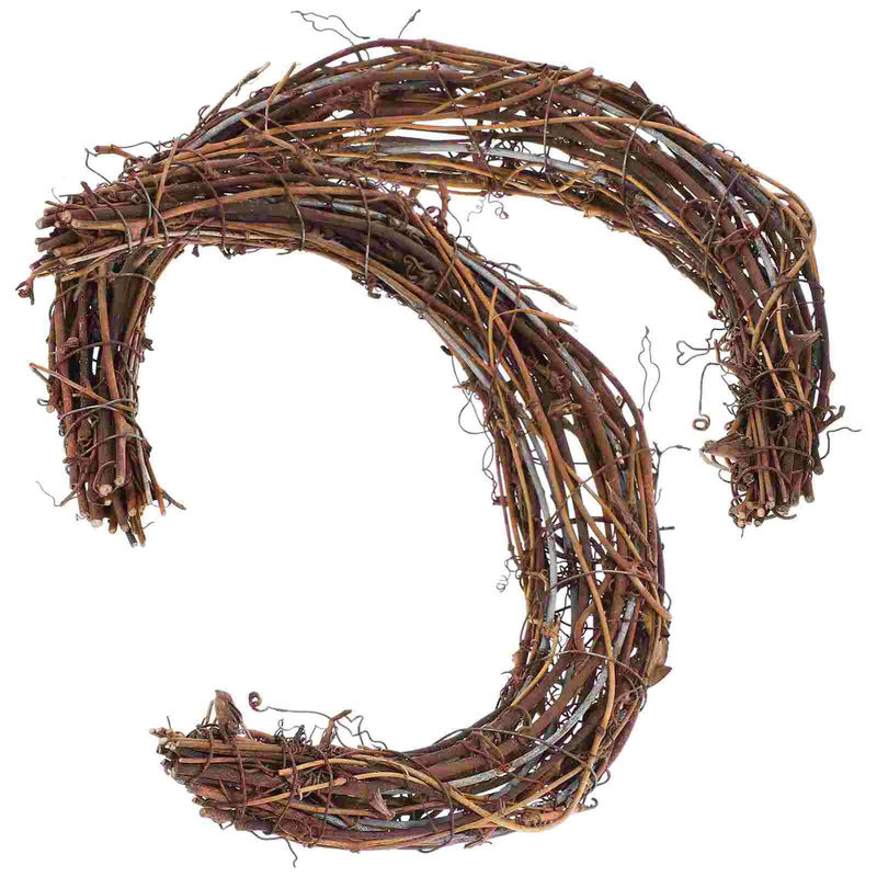 2 Stück Rattan-Girlanden in Mondform, braune Bastel-Ranken für DIY-Dekorationen und Blumenmaterial in rustikalem Design - Bild 4