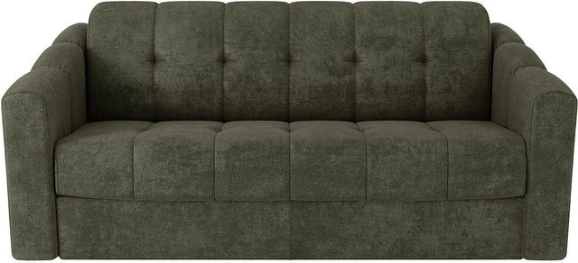 Vente-unique Schlafsofa Darielo in Khaki, modernes Polstersofa mit Stoffbezug, Breite: 190 cm - Bild 1