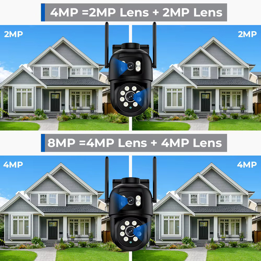 Besder PTZ WiFi Outdoor Überwachungskamera mit Dual Screen, 8MP und 4MP Auflösung, Menschliche Erkennung und Auto Tracking - Bild 3