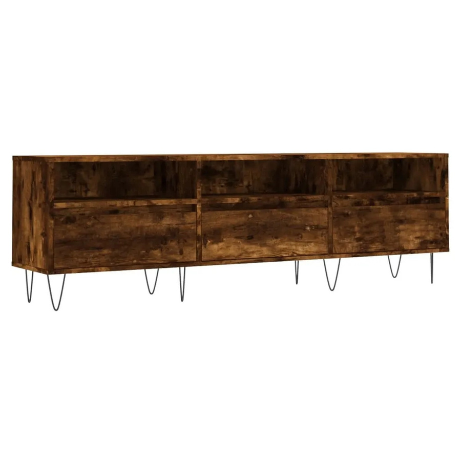 vidaXL TV-Schrank in Räuchereiche, Farbe Braun, B/T/H: 150 x 30 x 44,5 cm - Bild 2