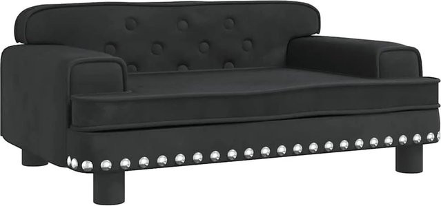 vidaXL Hundebett Sofa aus Samt in Schwarz, B/T/H: 70 x 45 x 30 cm - Bild 1