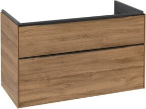 Villeroy & Boch Waschtischunterschrank Subway 3.0 in Blau und Braun, Wandmontage mit integrierter Beleuchtung und Schubladen, B/T/H: 97,3 x 57,6 x 47,8 cm - Bild 1