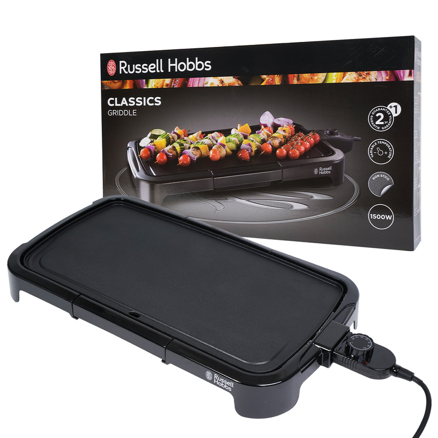 Russell Hobbs Classics Tischgrill 1500W in Schwarz mit glatter Grillplatte - Bild 1