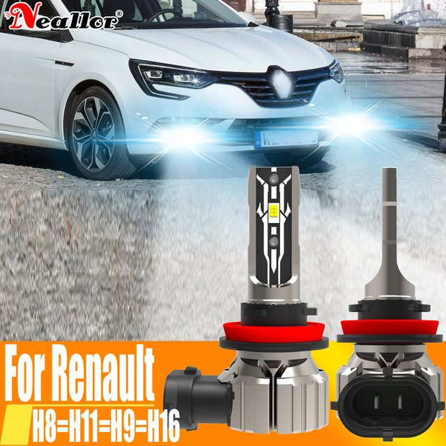 Neallor LED Nebelscheinwerfer Set H11 H8 H16 H9 Canbus 12V 55W in Silber für Renault Megane Clio Duster Master Captur Fluence - Bild 1