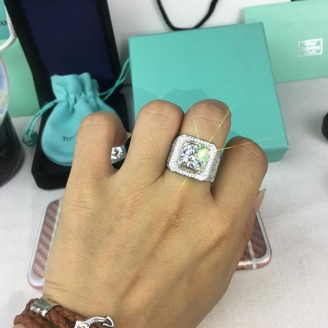 YIRAN Jewelry Ring 925 Silber, Zirkonia, Herren - Bild 1