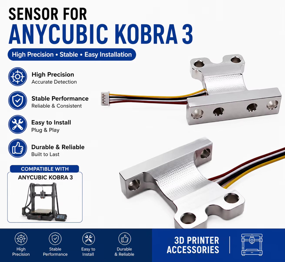 Anycubic Kobra 3 Kobra 3 V2 Sensor Dehnungsmesser-Bausatz für Auto-Nivellierung in Silber - Bild 3