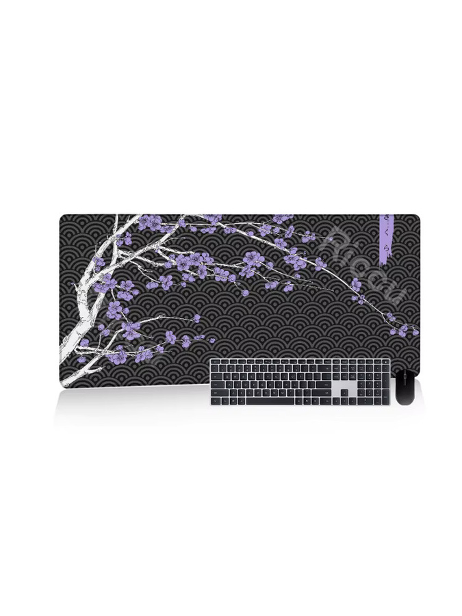 Riccu Schreibtischunterlage Sakura in Schwarz mit Kirschblüten-Design, B/T: 90 x 40 cm - Bild 2