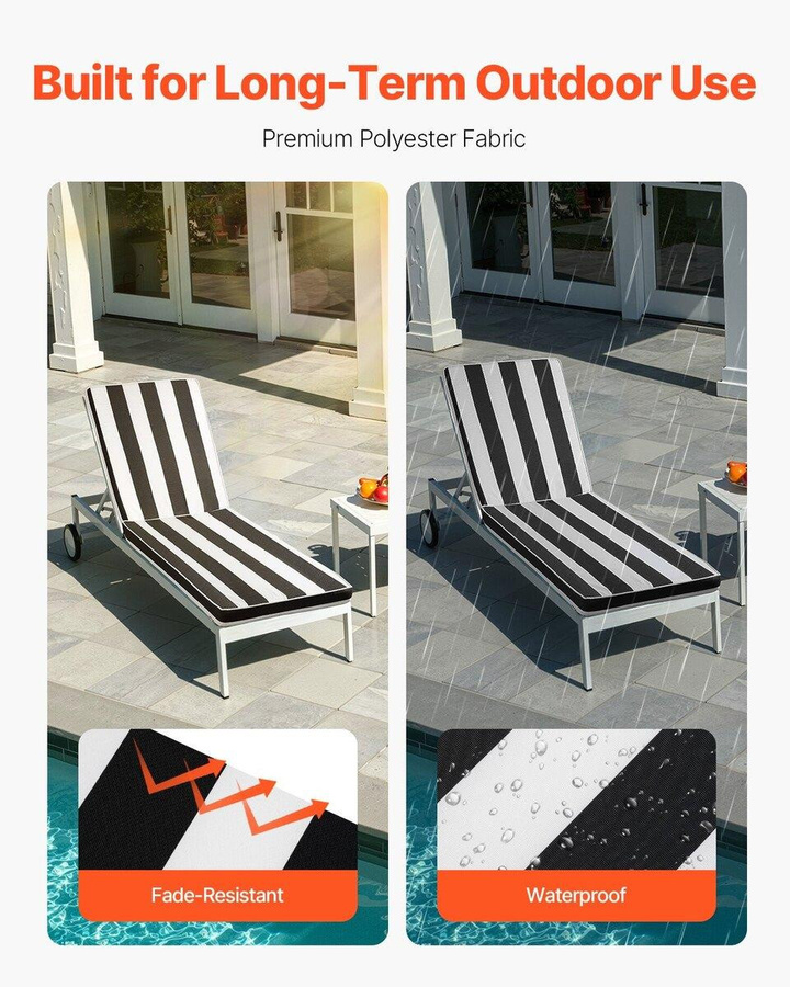 Set aus 2 Outdoor-Liegestuhl-Kissen von Buying Solutions, MB, wasserabweisend und UV-beständig, Polyestergewebe, B/H/T: 89 x 56 x 71 cm - Bild 6