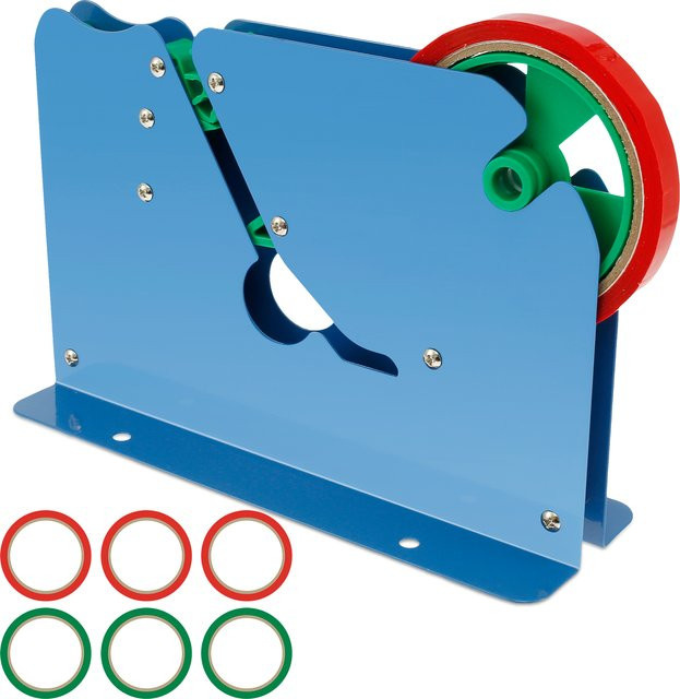 Metallband-Beutelversiegelungsgerät mit Trimmer und Bandspender in Blau für Plastiktüten und Lebensmittelverpackungen - Bild 1