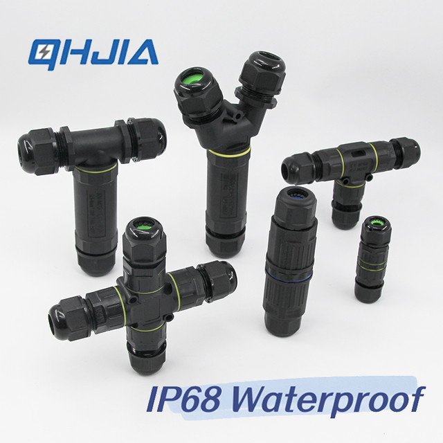 QHJIA Schnellanschluss-Klemmenblock Typ T IP68 wasserdicht, 2/3/4/5-polig, Schwarz - Bild 1