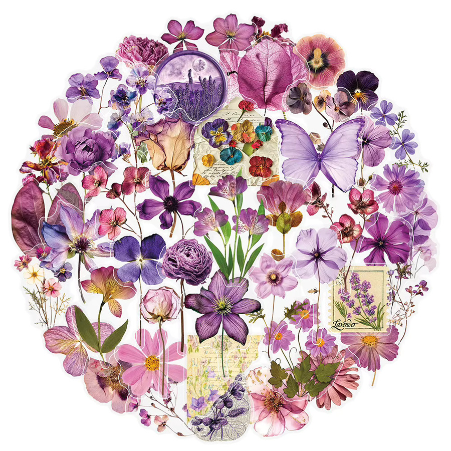Kpustyle Cartoon Blumen Aufkleber Transparent Multicolour für DIY Laptop Tagebuch und Dekoration - Bild 2