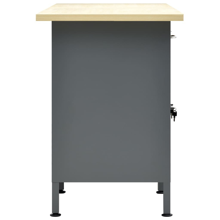 Werkbank VD Home Furnishing aus Stahl in Schwarz, B/T/H: 160 x 60 x 85 cm - Bild 3