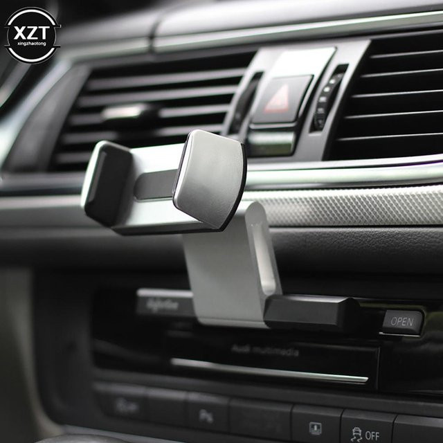 WYMECT Handyhalterung für den CD-Schacht mit Lazy Bracket, universelle 360 Grad Auto-Halterung, silber - Bild 1