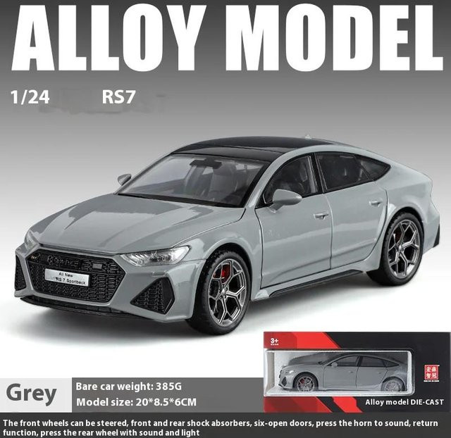 Fourall- Model Cars RS7 Sportback Modellauto, 1:24, grau, mit Licht und Sound - Bild 1