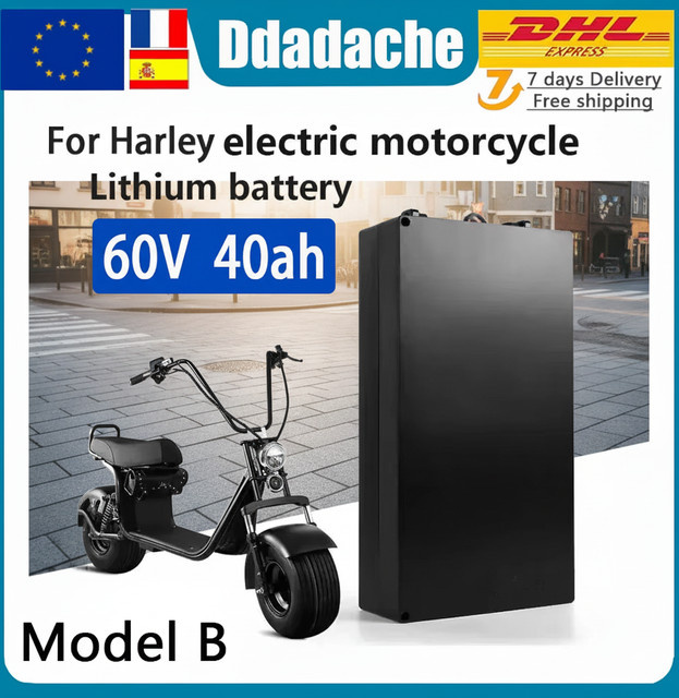 Lithium-Akkupack für Harley Motoren unter 3000W, 60V, Farbe: Schwarz - Bild 1