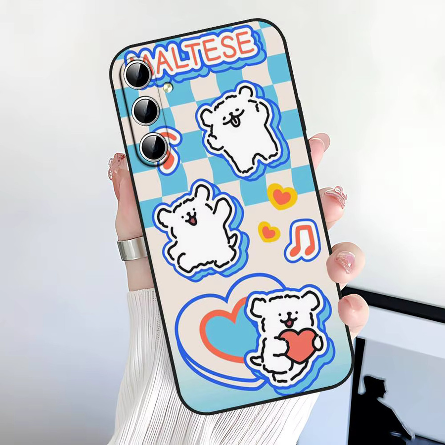 Mesuca Handyhülle mit Cartoon-Welpen-Malteser Design für Samsung Galaxy S21 S22 S23 S24 S25 S26 Ultra FE Plus 5G A52S Soft Cover Multicolor - Bild 2