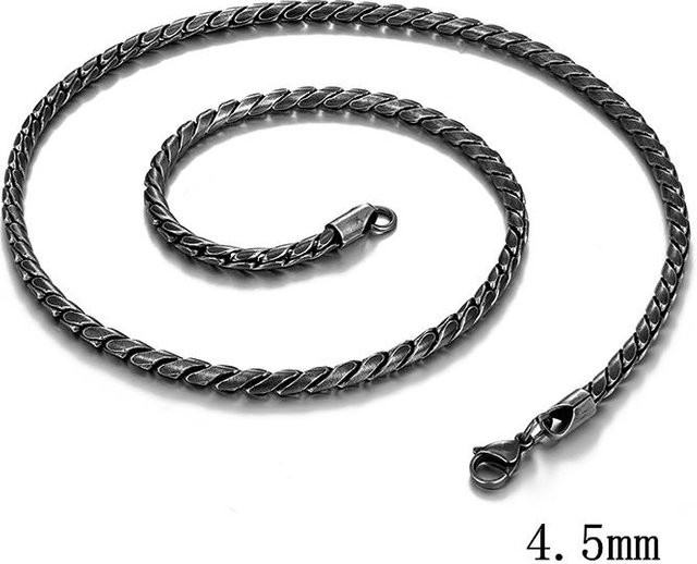 YULIN Halskette Schlangen Gliederkette, Edelstahl, Schwarz, Vintage, Herren, 60cm - Bild 1