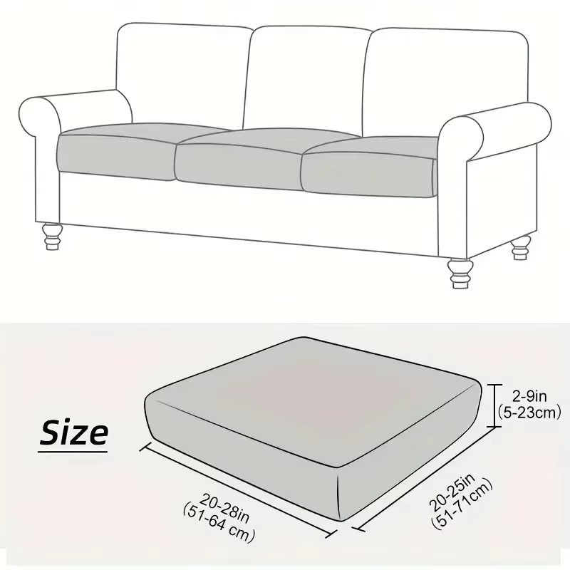 WANERQU Jacquard Sofa Kissen Abdeckung, elastische und abnehmbare Sitzkissenbezüge in einfarbigem Design - Bild 2