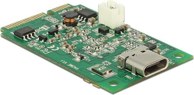 Delock Mini PCIe I/O PCIe Erweiterungskarte mit 1 x USB Type-C 3.1 Gen 2 Buchse in Grün (95259) - Bild 1