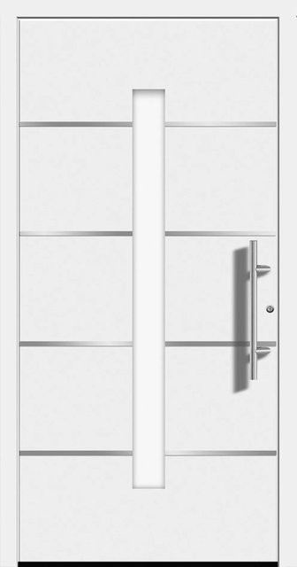 Splendoor Moderno Aluminium-Haustür mit Glaseinsatz, Weiß, B/H: 110 x 210 cm, Anschlag Rechts - Bild 1