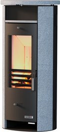 accente Kaminofen Slimline 3.0 aus Naturstein und Stahl in Grau mit 5 kW Leistung, B/T/H: 99,0 x 43,0 x 92,0 cm - Bild 1