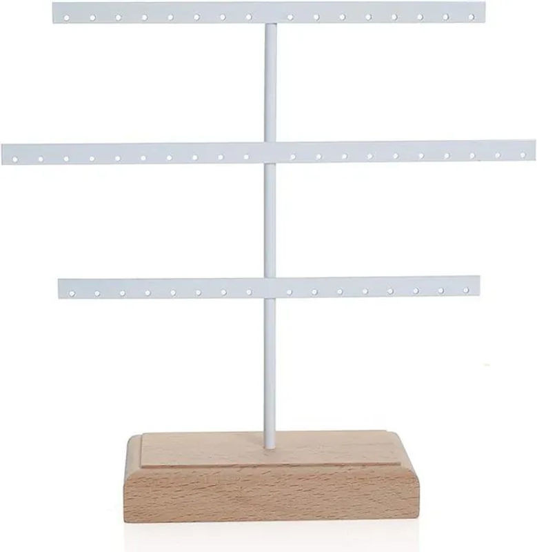 SZwatch Schmuckdisplay mit 52 Löchern für Ohrringe, Halsketten und Armbänder in Weiß - Bild 1