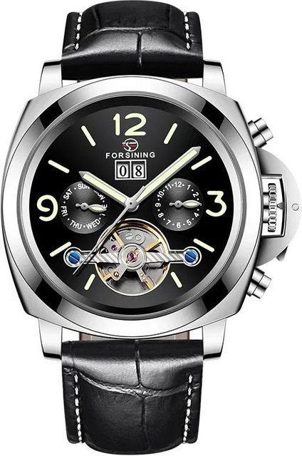 Forsining Armbanduhr, Automatik, Leder, Grau, Herren - Bild 1