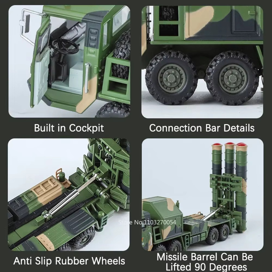 MINI AUTO HQ-9 Flugabwehrraketen T99A, Modellauto, 1:40, Metall, Gummireifen - Bild 4
