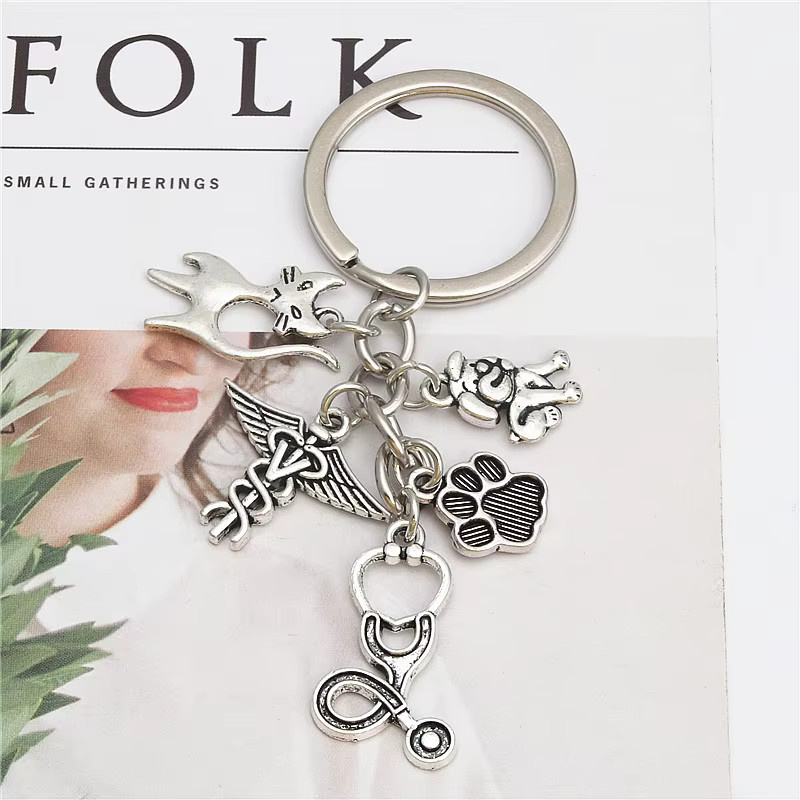 Schlüsselanhänger Tierarzt Stethoskop, Tier Charms, Unisex - Bild 2