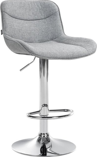 DELUKE Barhocker RAGAD höhenverstellbarer Barstuhl mit Lehne in Grau und Silber, drehbar, B/T/H: 49 x 51 x 85 cm - Bild 1