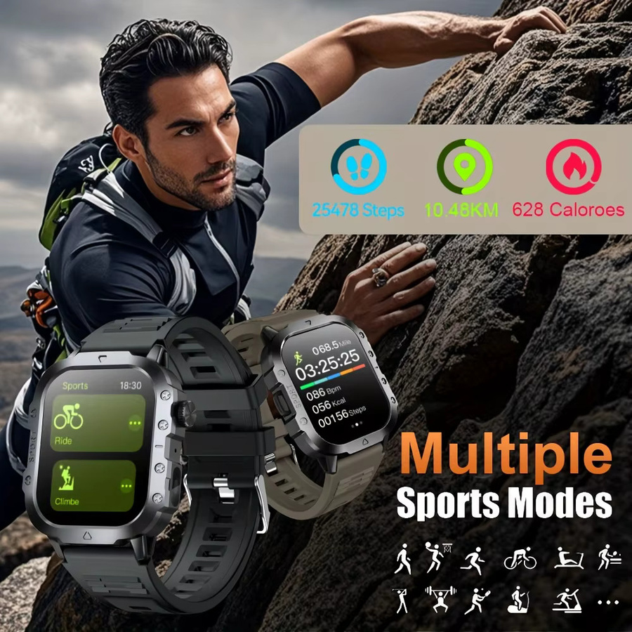 KESHUYOU Smartwatch, Schwarz, Silikon, Herren - Bild 4